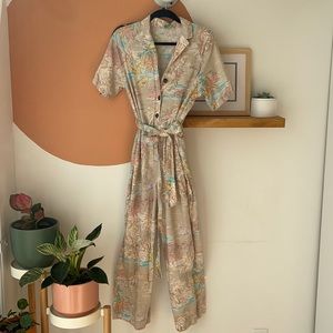 GAP tropical print utility jumpsuit